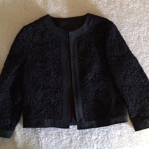 Vintage silk jacket with lace overlay size 6